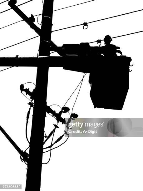 city electrical lines - electricity pylons stock illustrations