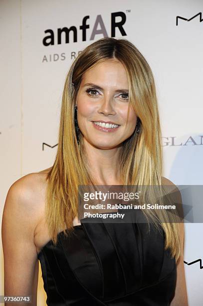 Heidi Klum attends the amfAR New York Gala co-sponsored by M.A.C Cosmetics at Cipriani 42nd Street on February 10, 2010 in New York City.