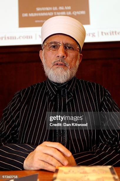 Islamic Scholar and spiritual leader Shaykh-ul-Islam Dr Muhammad Tahir-ul Qadri delivers a terrorism Fatwa at the Institution of Mechanical Engineers...