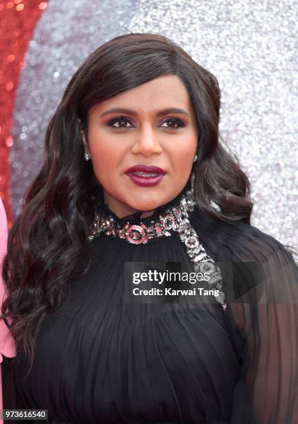 Mindy Kaling attends the European Premiere of 'Ocean's 8' at Cineworld Leicester Square on June 13, 2018 in London, England.