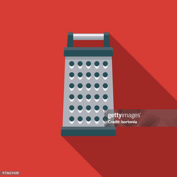 grater flat design kitchen utensil icon - utensil stock illustrations