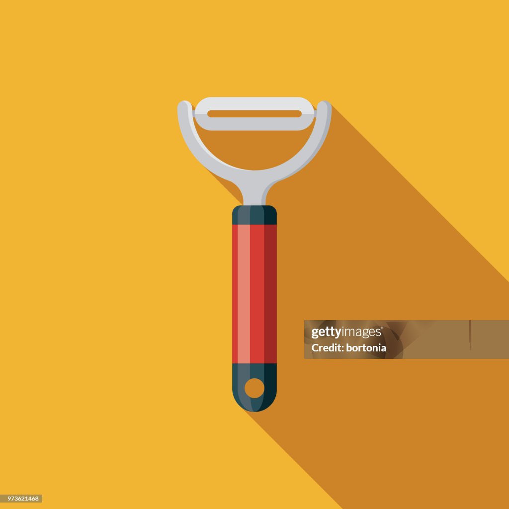 Pelador plano diseño cocina utensilio icono