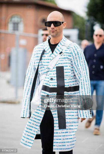 Alessandro Altomare is seen during the 94th Pitti Immagine Uomo on June 13, 2018 in Florence, Italy.