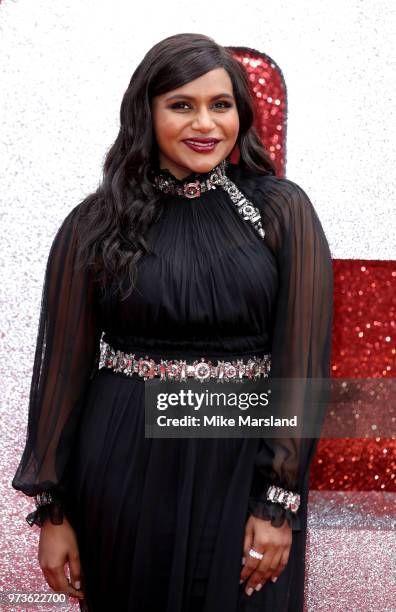 Mindy Kaling attends the 'Ocean's 8' UK Premiere held at Cineworld Leicester Square on June 13, 2018 in London, England.