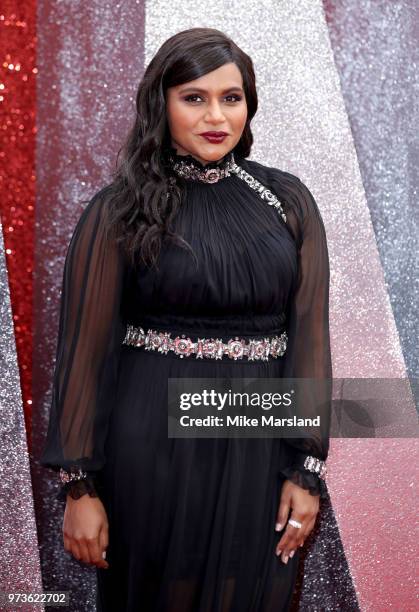 Mindy Kaling attends the 'Ocean's 8' UK Premiere held at Cineworld Leicester Square on June 13, 2018 in London, England.