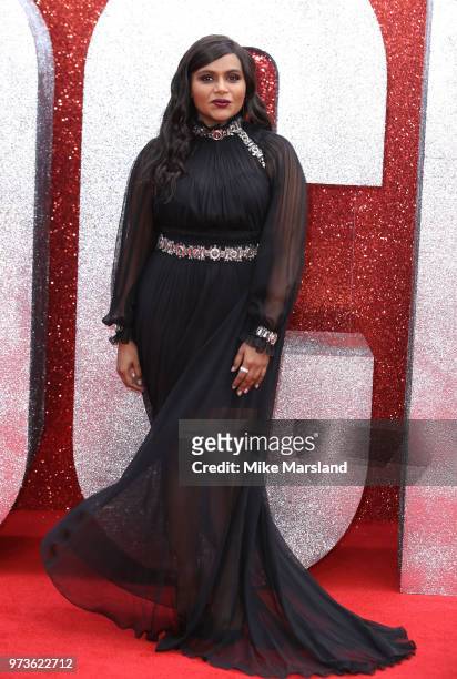 Mindy Kaling attends the 'Ocean's 8' UK Premiere held at Cineworld Leicester Square on June 13, 2018 in London, England.