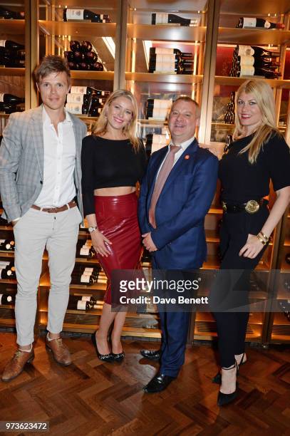 Dan Olsen, Kiera Chaplin, Jonathan Ward and Meredith Ostrom attend the Centrepoint VIP Dinner hosted By Kiera Chaplin & Elen Rivas at Cafe Royal on...