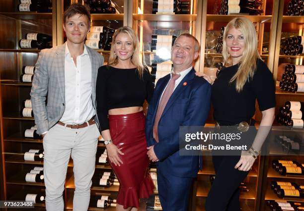 Dan Olsen, Kiera Chaplin, Jonathan Ward and Meredith Ostrom attend the Centrepoint VIP Dinner hosted By Kiera Chaplin & Elen Rivas at Cafe Royal on...