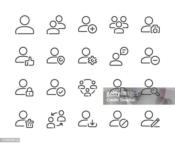 user line icons - finance and economy photos stock illustrations