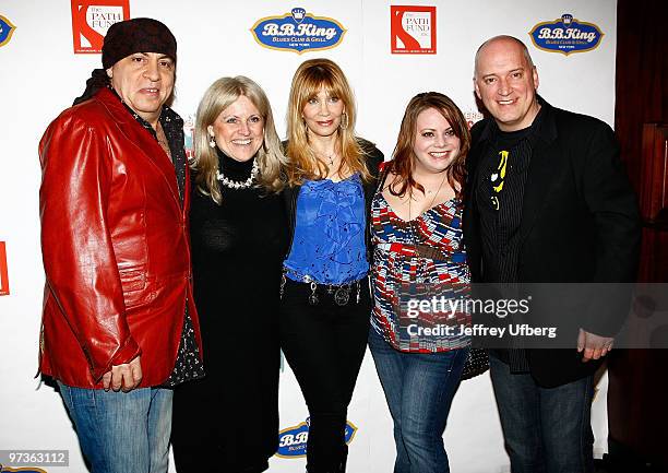 Steven Van Zandt, Sandy Hicks, Maureen Van Zandt, Cori Gardner and Donnie Kehr attend Rockers On Broadway Rocks To Rebuild at B.B. Kings on March 1,...