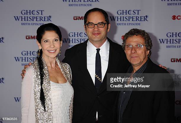 Producers/writers Kim Moses, P.K. Simonds and Ian Sander arrive to the "Ghost Whisperer" 100th Episode Celebration at XIV on March 1, 2010 in West...