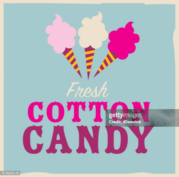 colorful fresh cotton candy emblem design template - cotton candy stock illustrations