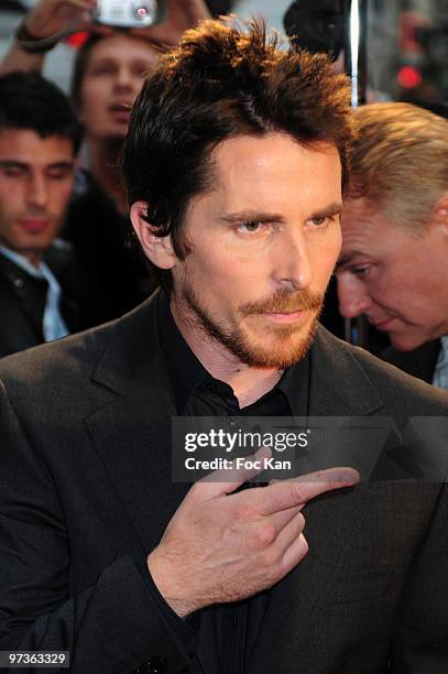 Actor Christian Bale attends the " Terminator The Salvation " Paris Premiere at the Grand Rex on May 28, 2009 in Paris, France.