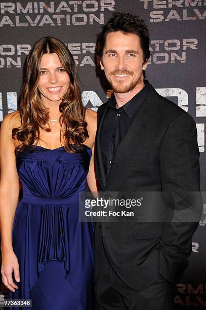 Actors Sibi Blazic and her husband Christian Bale, attend the " Terminator The Salvation " Paris Premiere at the Grand Rex on May 28, 2009 in Paris,...