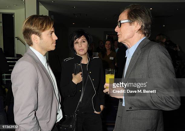 Kevin Bishop, Sharleen Spiteri and Bill Nighy attend the First Light Movie Awards at Odeon Leicester Square on March 2, 2010 in London, England.