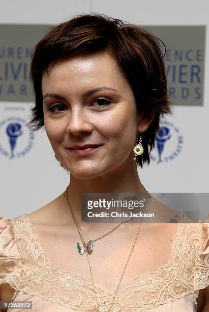 Actress Rachel Stirling attends the Laurence Olivier Awards Nominee Luncheon Party at the Haymarket Hotel on March 2, 2010 in London, England.