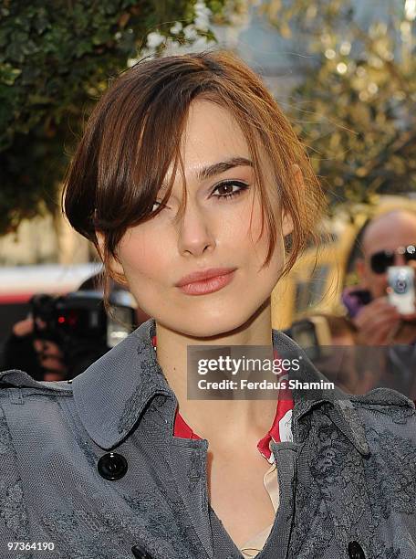 Keira Knightley attends The Laurence Olivier Awards nominee's luncheon at Haymarket Hotel on March 2, 2010 in London, England.