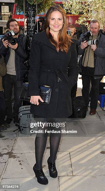 Hayley Atwell attends The Laurence Olivier Awards nominee's luncheon at Haymarket Hotel on March 2, 2010 in London, England.