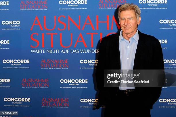 Actor Harrison Ford attends the photo call of ' Extraordinary Measures ' at Hotel Ritz Carlton on March 2, 2010 in Berlin, Germany.