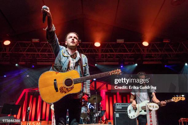 Brandon Lancaster and Chandler Baldwin of the band LANCO perform during Bonnaroo Music & Arts Festival on June 10, 2018 in Manchester, Tennessee.