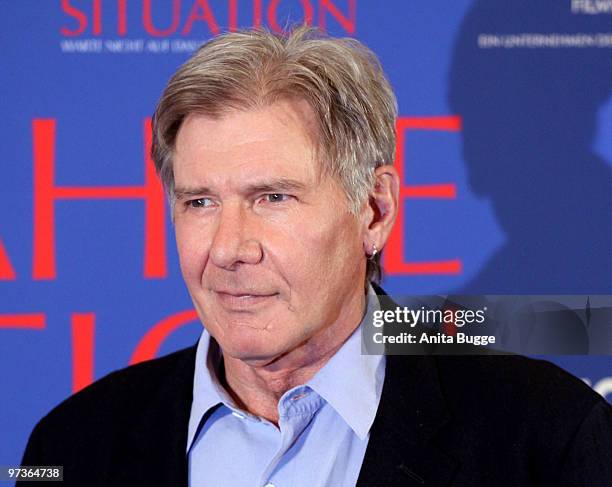 Actor Harrison Ford poses for the press during a photocall for his latest movie 'Extraordinary Measures' on March 2, 2010 in Berlin, Germany.