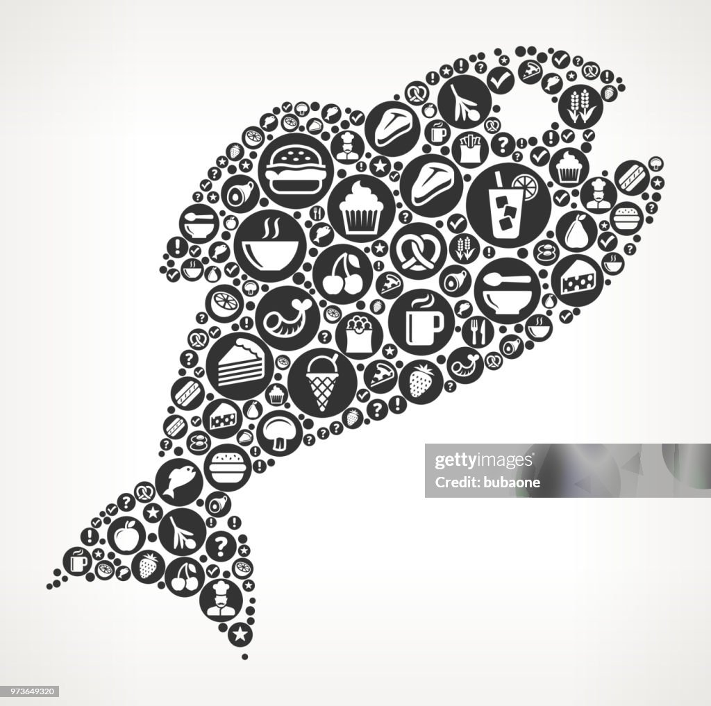Fish Food Black and White Icon Background