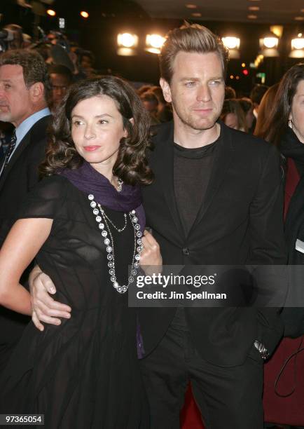 Actor Ewan McGregor and Eve Mavrakis attend the premiere of "Amelia" at The Paris Theatre on October 20, 2009 in New York City.