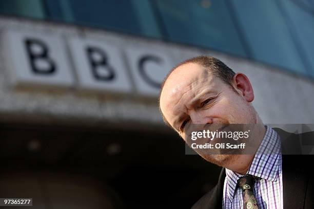 Mark Thompson, the director General of the BBC, stands outside the BBC Television Centre on March 2, 2010 in London, England. The corporation have...