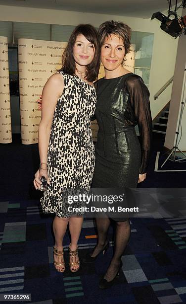 Gemma Arterton and Tamsin Greig attend the First Light Movie Awards at Odeon Leicester Square on March 2, 2010 in London, England.