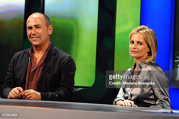 Isabella Ferrari and Ferzan Ozpetek during the Italian tv show "Scalo 76" on September 02, 2008 in Milan, Italy.