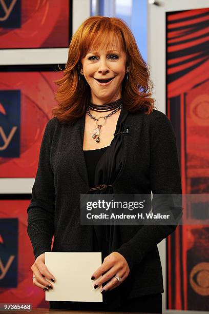 Musician Reba McEntire speaks at the 45th Annual Academy Of Country Music Awards Nominations at CBS Early Show Studio Plaza on March 2, 2010 in New...