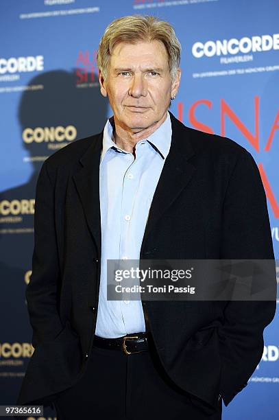 Actor Harrison Ford attends the photocall of 'Extraordinary Measures - Ausnahmesituation' at Hotel Ritz Carlton on March 2, 2010 in Berlin, Germany.