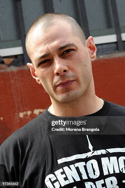 Fabri Fibra attends the Italian tv show "Scalo 76" on May 15, 2008 in Milan, Italy.