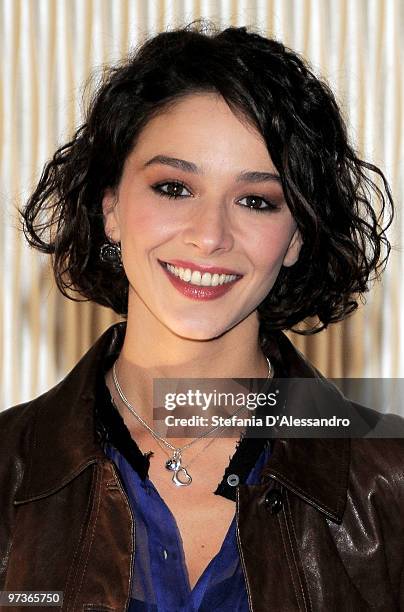 Actress Nicole Grimaudo attends 'Mine Vaganti' Photocall held at Terrazza Martini on March 2, 2010 in Milan, Italy.
