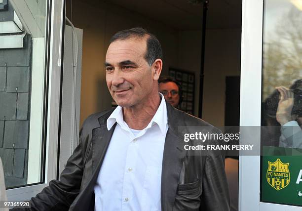 New coach of French L 2 football team FC Nantes, Baptiste Gentili is pictured after a press conference to introduce him, at the training center in La...