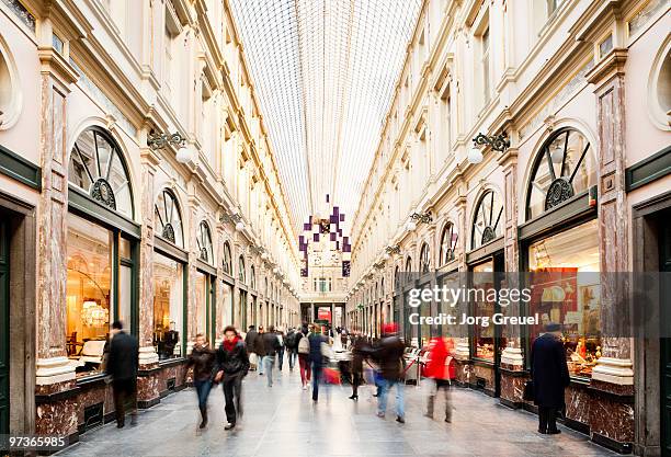 galerie de la reine - brussels stock pictures, royalty-free photos & images