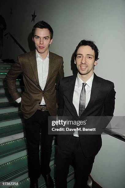 Nicholas Hoult and Ralf Little attend the First Light Movie Awards at Odeon Leicester Square on March 2, 2010 in London, England.