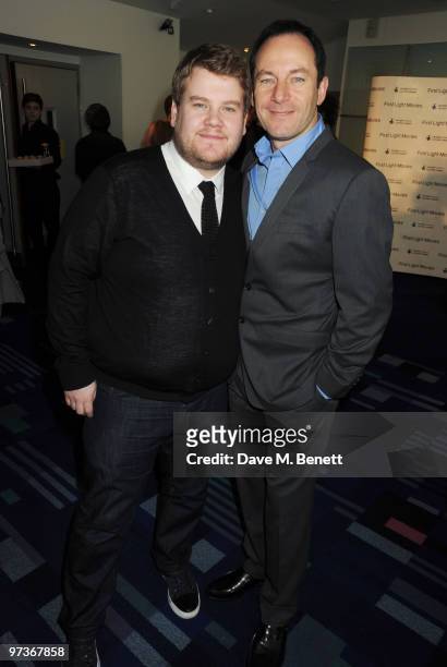 James Corden and Jason Isaacs attend the First Light Movie Awards at Odeon Leicester Square on March 2, 2010 in London, England.