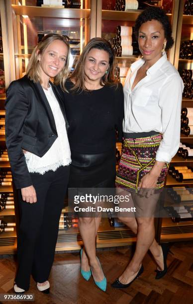 Marie Sophie Vaucher, Kiran Sharma and Jade Johnson attend the Centrepoint VIP Dinner hosted By Kiera Chaplin & Elen Rivas at Cafe Royal on June 13,...