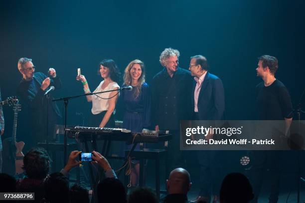 Alain Chamfort, Bertrand Burgalat, Zabou Breitman,Barbara Carlotti and Arnold Turboust perform at Cafe de la Danse on June 13, 2018 in Paris, France.