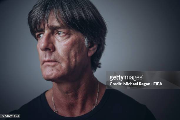 Germany manager Joachim Low poses during the official FIFA World Cup 2018 portrait session on June 13, 2018 in UNSPECIFIED, Russia.