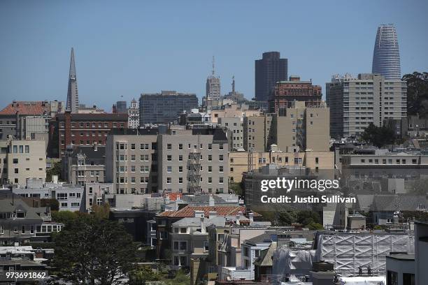 View of homes and apartments on June 13, 2018 in San Francisco, California. According to a new survey by the National Low Income Housing Coalition,...