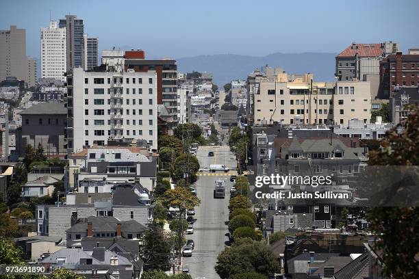 View of homes and apartments on June 13, 2018 in San Francisco, California. According to a new survey by the National Low Income Housing Coalition,...