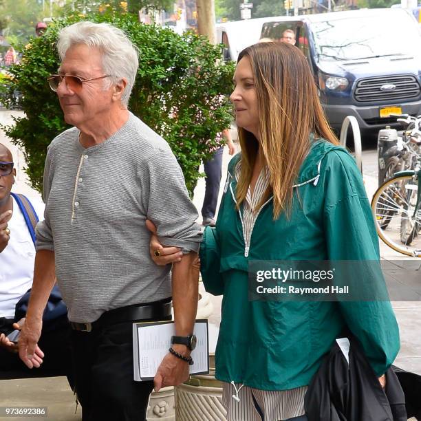 Dustin Hoffman and Lisa Hoffman are seen walking in SoHo on June 13, 2018 in New York City.