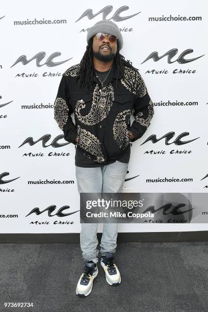 Rapper Wale visits Music Choice on June 13, 2018 in New York City.
