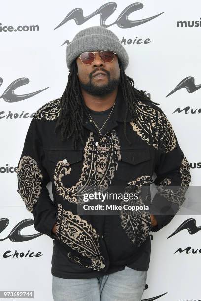 Rapper Wale visits Music Choice on June 13, 2018 in New York City.