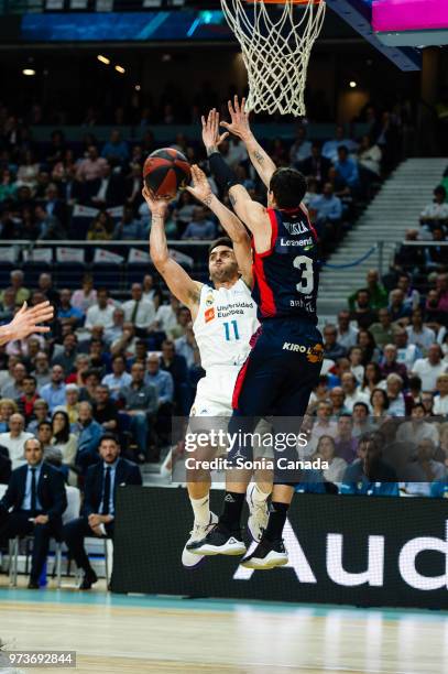 Facundo Campazzo, #11 center of Real Madrid during the Liga Endesa game between Real Madrid and Kirolbet Baskonia at Wizink Center on June 13, 2018...