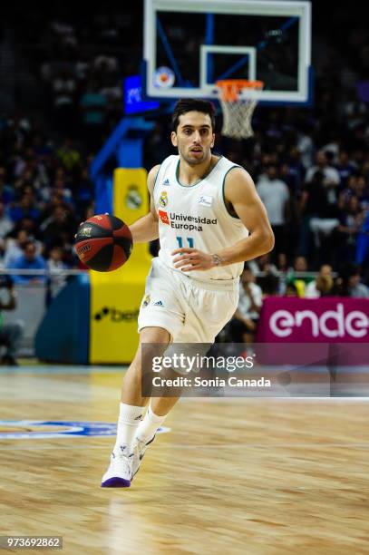 Facundo Campazzo, #11 center of Real Madrid during the Liga Endesa game between Real Madrid and Kirolbet Baskonia at Wizink Center on June 13, 2018...