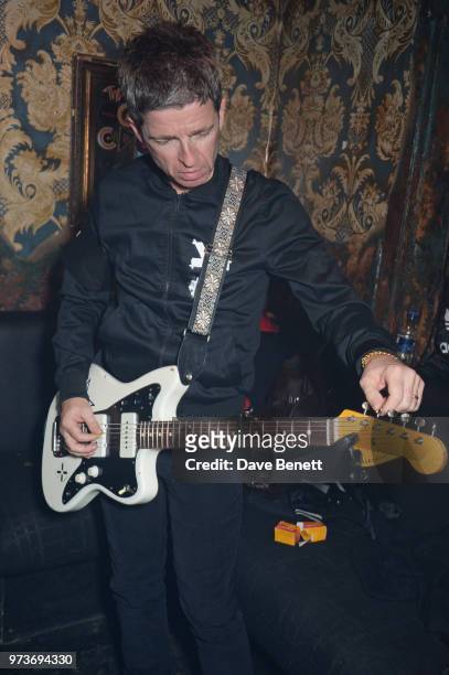 Noel Gallagher poses backstage as he prepares to perform with YOTA at XOYO on June 13, 2018 in London, England.