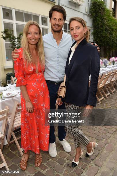 Martha Ward, Ryan Kohn and Jemima Jones attend as Catherine Quin hosts a dinner to celebrate 'Women Of Purpose' on June 13, 2018 in London, England.